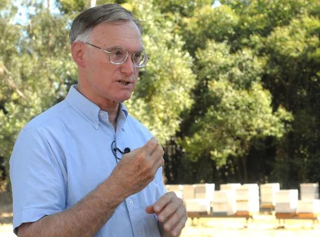 Eric Mussen will be a key speaker at the Western Apicultural Society conference in Hawaii. (Photo by Kathy Keatley Garvey)