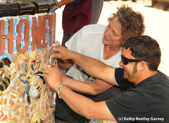 Artists Diane Ullman and Mark Rivera. (Photo by Kathy Keatley Garvey)