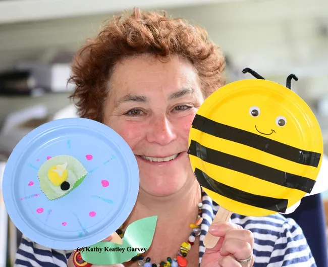 Amina Harris, director of the Honey and Pollination Center, will engage youngsters in arts and crafts. (Photo by Kathy Keatley Garvey