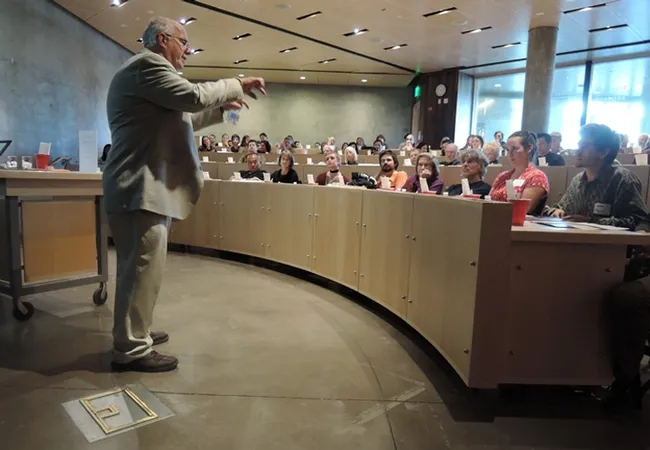 "Pope of Foam" Charlie Bamfroth talked about why he paired certain beers with bugs.