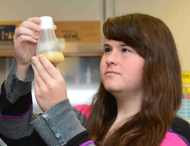 UC Davis undergraduate student Jessica West, who is majoring in biochemistry and molecular biology, has just received the UC Davis undergraduate award President's Global Food Initiative Student Fellowship Program. (Photo by Kathy Keatley Garvey)