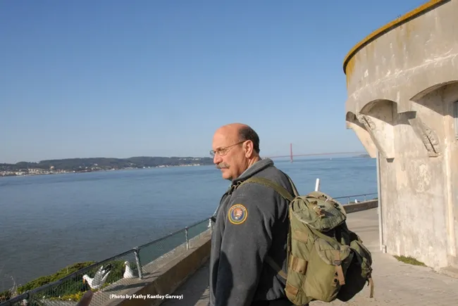Theme of the Bohart Museum open house on May 17 is "Name that Bug! How about Bob?" This is UC Davis forensic entomologist Robert "Bob" Kimsey doing research on Alcatraz. (Photo by Kathy Keatley Garvey)