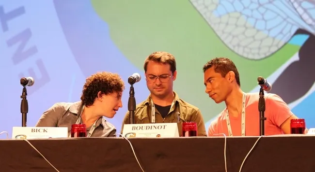 UC Davis Linnaean Games Team in action (from left) Emily Bick, Brendon Boudinot and captain Ralph Washington Jr. (Photo by Chuck Fazio)