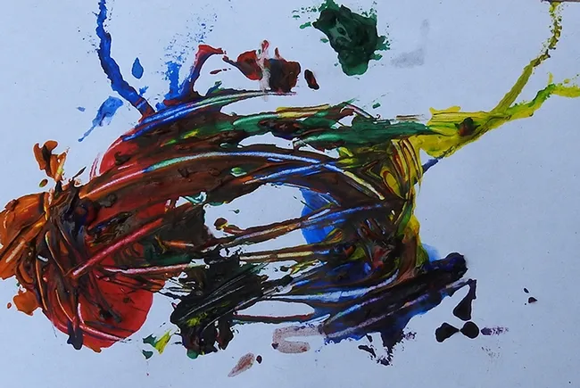 Some art critics compare the abstract lines of Maggot Art to the work of American abstract expressionist Jackson Pollock. Some lines are straight and simplistic, others, curved and crisscrossed. (Photo by Kathy Keatley Garvey)