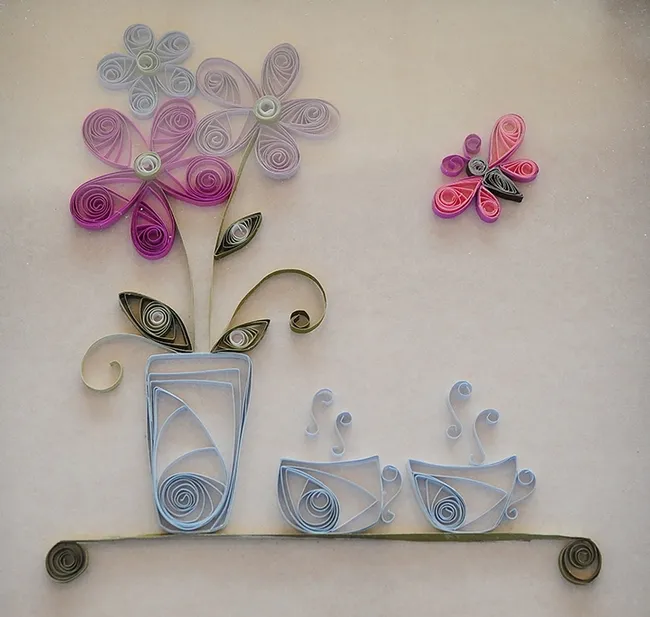 Tina Waycie of Vallejo entered this quilling (paper arts) in the adult division. (Photo by Kathy Keatley Garvey)