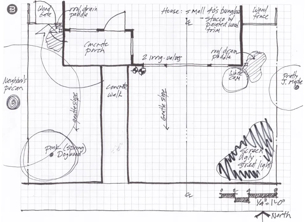 Create a simple drawing that shows the areas of your garden.	Photo: Eve Werner
