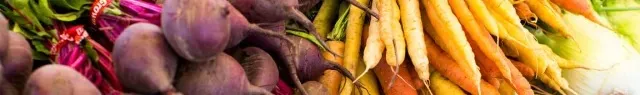 Group of beets, carrots and many other vegetables.