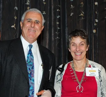Tireless volunteer Jeff Smith with Lynn Kimsey, director of the Bohart Museum of Entomology and professor of entomology at UC Davis. (Photo by Kathy Keatley Garvey)