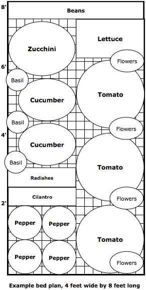 Vegetable bed plan example by Karen Schaffer