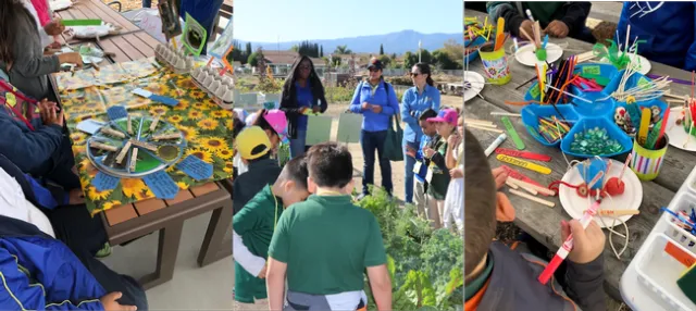 Second-graders engage in activities during a field trip at a Santa Clara County park.
