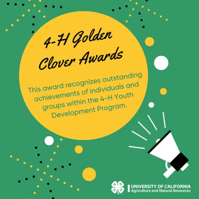 megaphone announcing 4-H Golden Clover awards