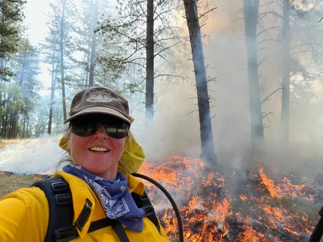 Tracy Katelman, pictured here, has been involved in natural resource education for over two decades. She currently serves on the Steering Committee for the UC ANR Forest Stewardship Education Initiative. Photo credit: Tracy Katelman.