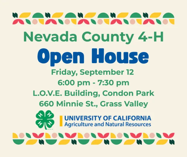 Nevada County 4-H Open House September 12