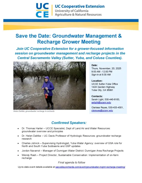 Groundwater Management & Recharge Grower Meeting