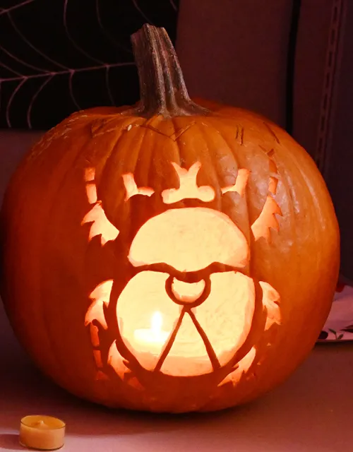 Rain beetle jack o'lantern by Dylan Vega.