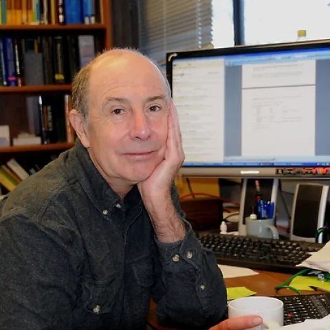 BRUCE HAMMOCK, distinguished professor of entomology at UC Davis, in his habitat on the garden level of Briggs Hall. (Photo by Kathy Keatley Garvey)