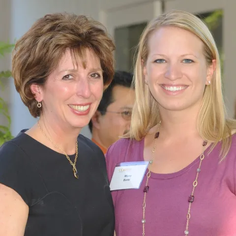 UC Davis Chancellor Linda Katehi (left) with Melissa "Missy" Borel. (Photo by Kathy Keatley Garvey)