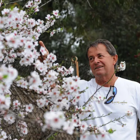 Benicia resident Gordon Hough stops to check for honey bees at the Benicia State Park. (Photo by Kathy Keatley Garvey)