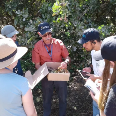 Themis Michailides with students.