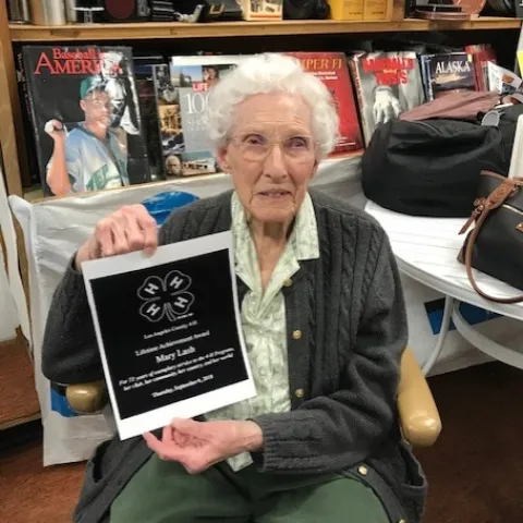 Mary Lash pictured with her award