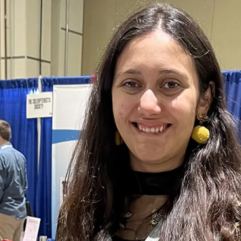 UC Davis doctoral candidate CC Edwards at a scientific meeting.