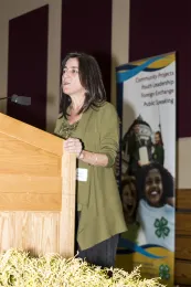 Yana Valachovic speaking to Centennial attendees