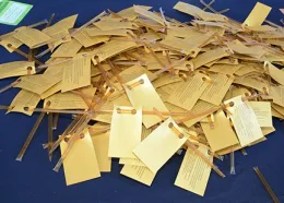 Honey sticks, a sweet treat from the California State Beekeepers' Association. (Photo by Kathy Keatley Garvey)