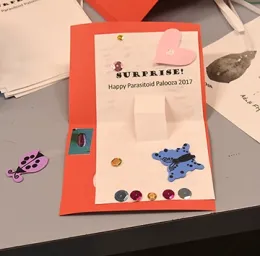 A pop-up card in the making. (Photo by Kathy Keatley Garvey)