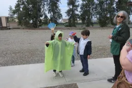 Demonstrating how plants grow.