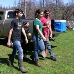An Oroville Foothill 4-H family crew on March 31, 2019 in Ponderosa Fire Area, Feather Falls, CA