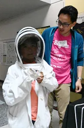 A perfect fit! Noel Sardenia,9, of American Canyon is a 
