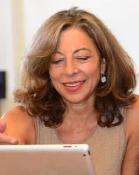 Celeste Ets-Hokin working on her app to spread public awareness about native bees. (Photo by Kathy Keatley Garvey)