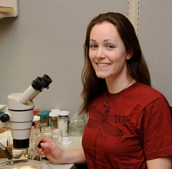 Danielle Wishon, forensic investigator for the Sacramento Police Department, started her colony of bed bugs while studying for her bachelor's degree in entomology at UC Davis. (Photo by Kathy Keatley Garvey)