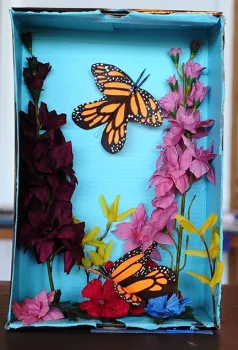 Gabriel Lang of Fairfeld, entered in this diorama in the 5-8 age group. (Photo by Kathy Keatley Garvey)