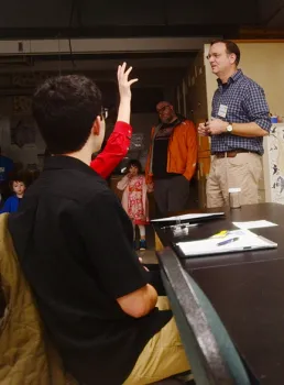 Professor Jason Bond answers questions about spiders at his 
