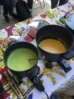 Green Goddess and pumpkin soups