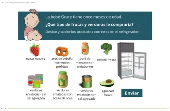 An example of a game in the infant feeding practices online training for family child care home providers.